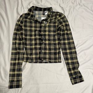 sheer plaid top from h&m